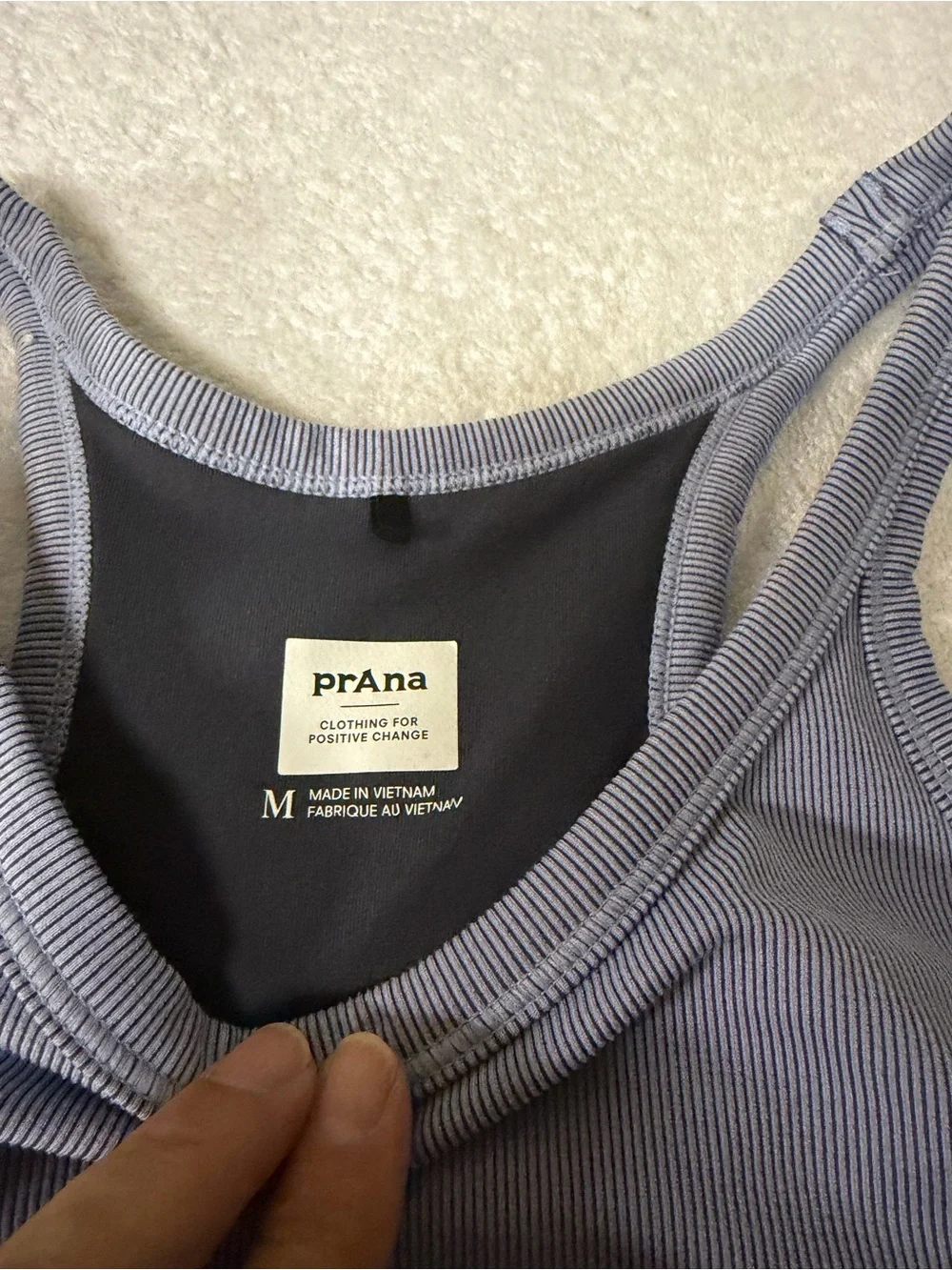 Prana Becksa Ribbed Racerback Crop Bralette - Dusty Lavender Blue